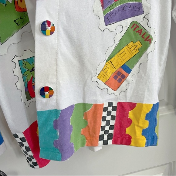 Artsy Hand-Painted Button-Up Cardigan Sweater - Hand Painted - Picture 8 of 8